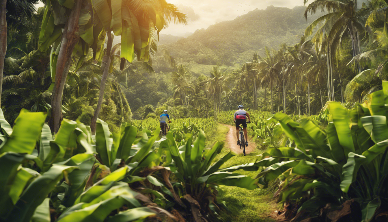 découvrez une aventure unique en vtt à travers les luxuriantes plantations de bananes lors d'une excursion inoubliable.