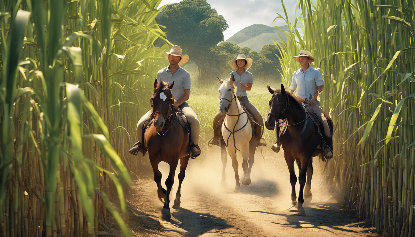 découvrez le charme de la balade équestre à travers les magnifiques champs de canne à sucre