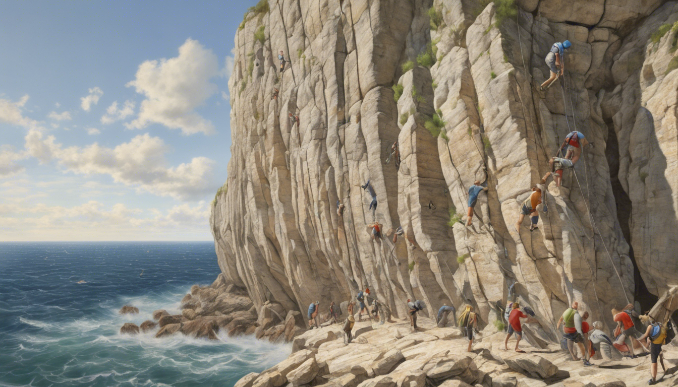 découvrez l'escalade des majestueuses falaises de la presqu'île de la caravelle et profitez d'une expérience sportive unique au cœur de la nature martiniquaise.