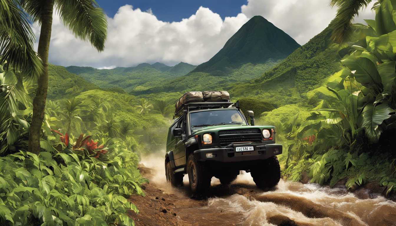 partez à l'aventure lors d'un tour en 4x4 à la conquête des reliefs de la martinique. découvrez des paysages époustouflants et vivez des sensations fortes au cœur de la nature tropicale.